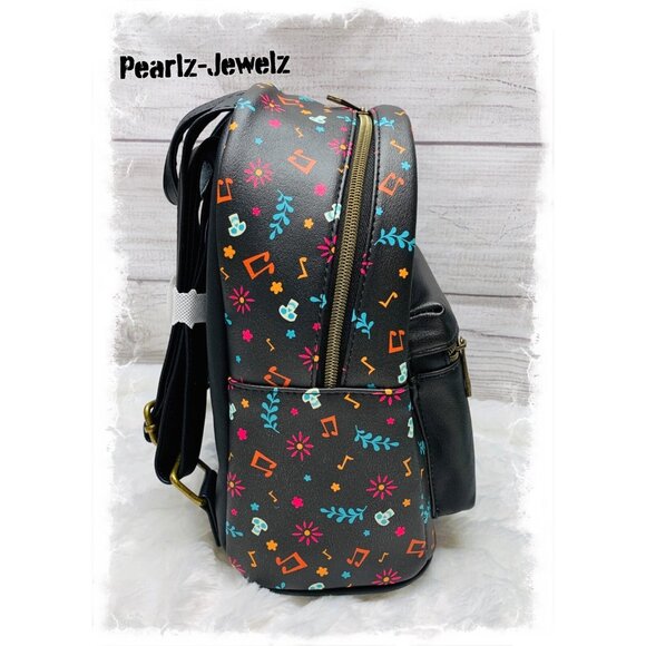 Loungefly Disney Pixar Coco Miguel Music Black Mini Backpack NWT - Picture 2 of 5